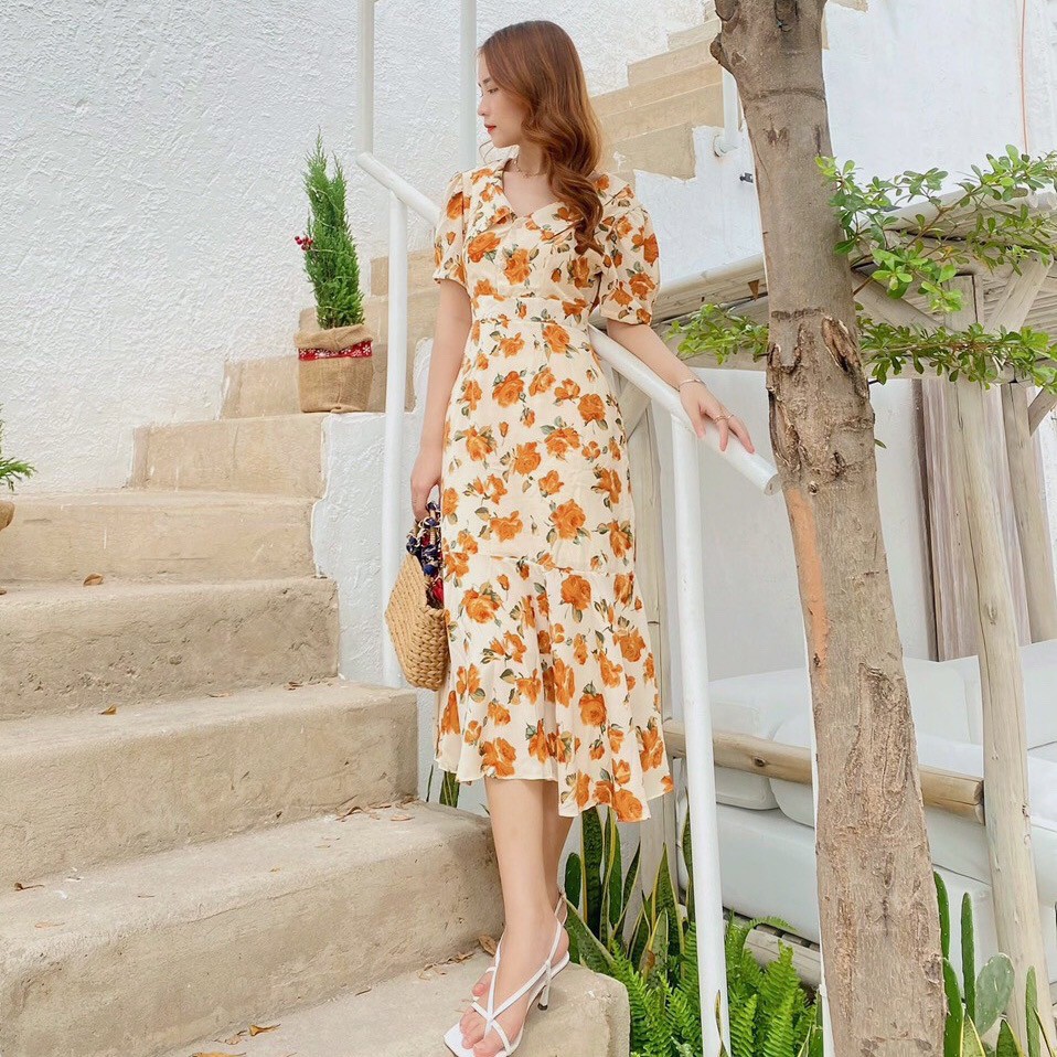 Đầm Maxi hoa, đi tiệc, đầm đuôi cá tôn dáng cho các chị diện Tết VINTAGE STORE | BigBuy360 - bigbuy360.vn