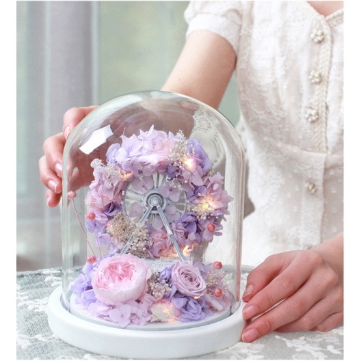 [ quà lưu niệm- cầu hôn ] HOA HỒNG VĨNH CỬU TẠO HÌNH BÁNH XE ĐU QUAY - CÓ ĐÈN