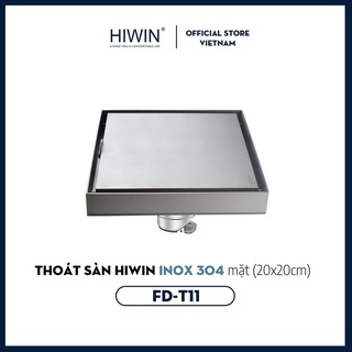 Phễu thoát sàn chống mùi hôi Hiwin FD-T11 inox 304 mặt mờ cao cấp kích thước 200*200mm