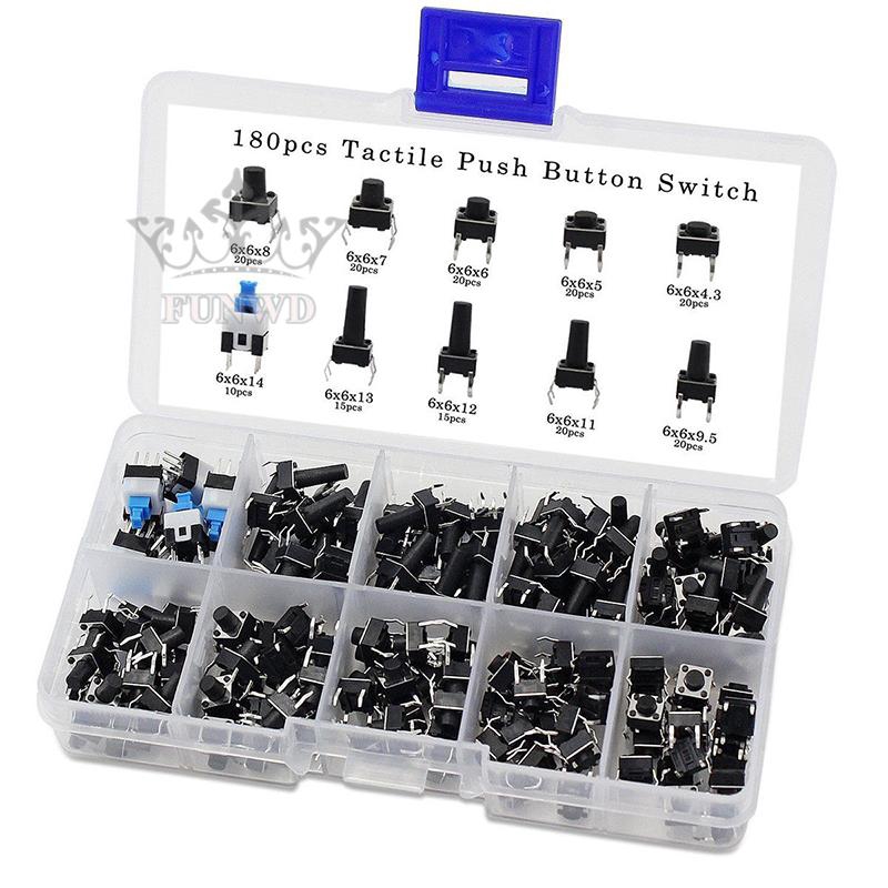 Set 10 Công Tắc Ấn Nút 4.3mm-14mm Đa Dụng Chất Lượng Cao