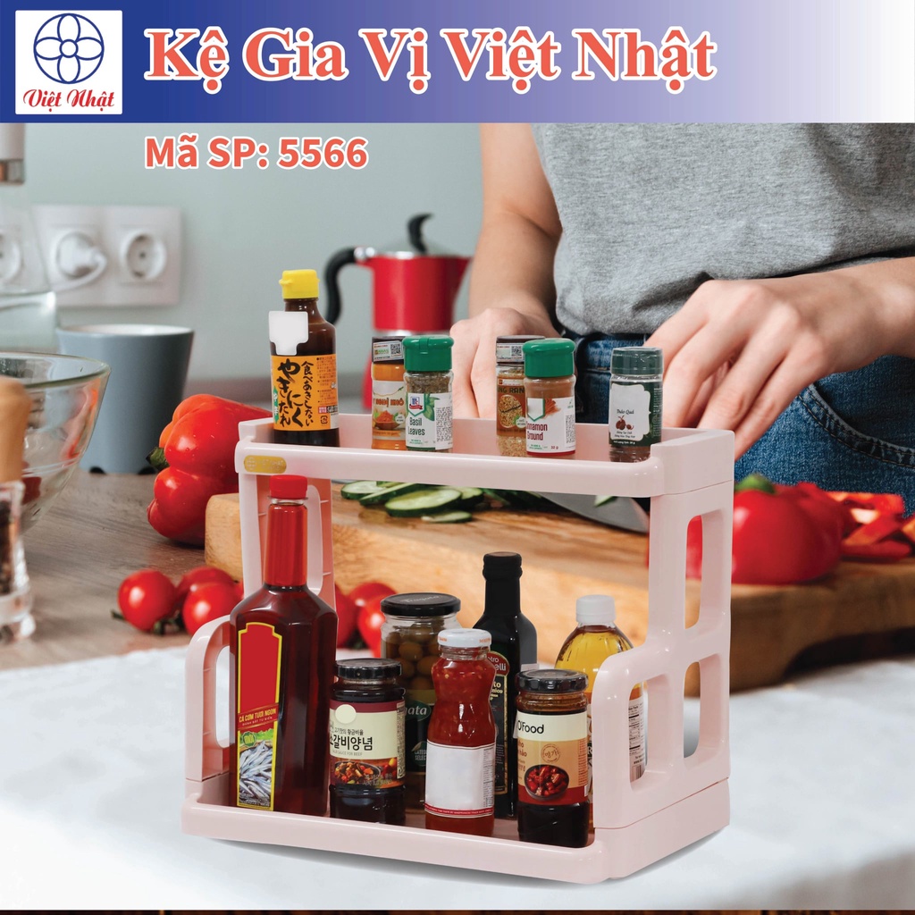 Kệ gia vị chữ H nhựa Việt Nhật (5566), kệ đựng đồ nhà tắm, úp chén bát 2 tầng đa năng tiện ích Tổng Kho Gia Dụng 86