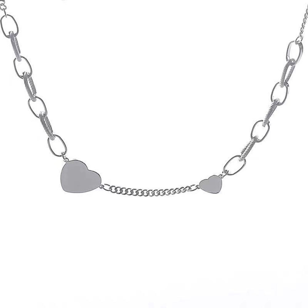 Thời Trang Vòng Cổ Choker Mặt Trái Tim Màu Bạc Thanh Lịch Cho Nữ