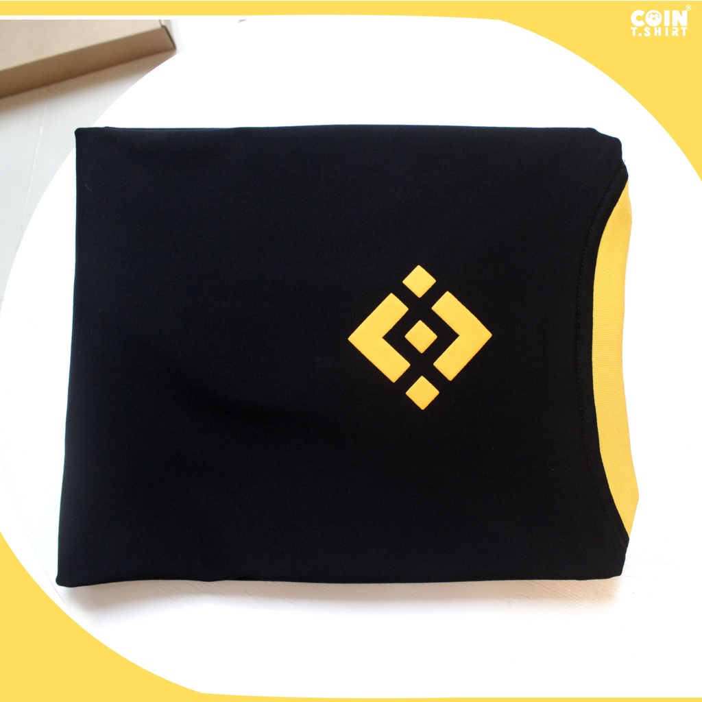 Áo thun cao cấp Binance viền cổ vàng, Bitcoin, BNB, BTC,ETH,Crypto, Cointshirt