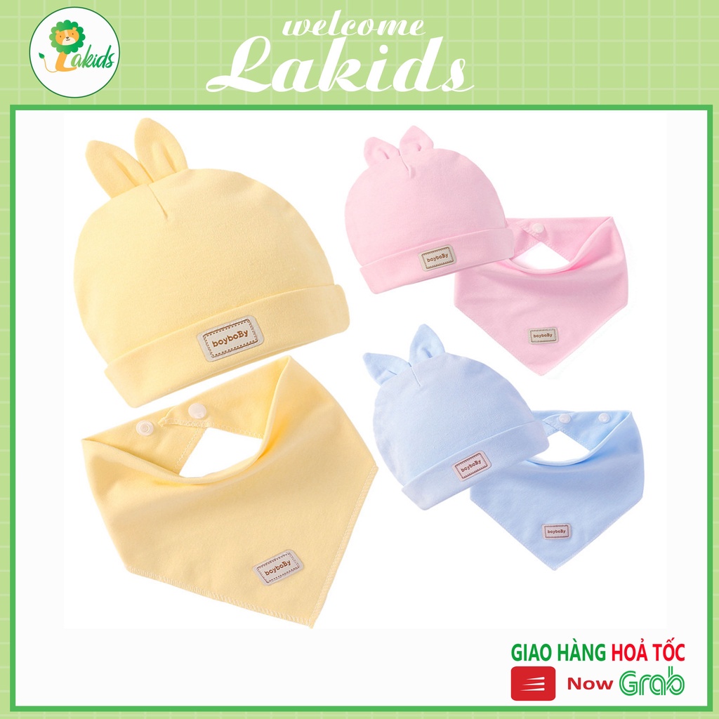 Mũ che thóp cho bé sơ sinh yếm cotton thu đông Lakids cho bé từ 0 đến 06 tháng tuổi