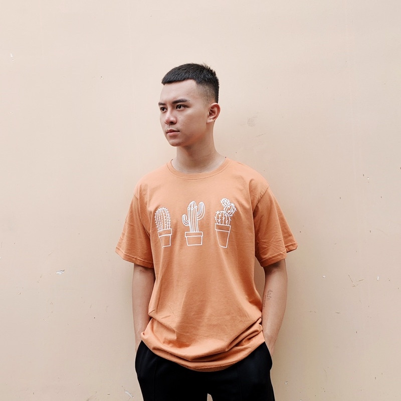 Áo Thun Nam Nữ Unisex Form Rộng Màu Nâu Xương Rồng  Mr Smile 99 Shop
