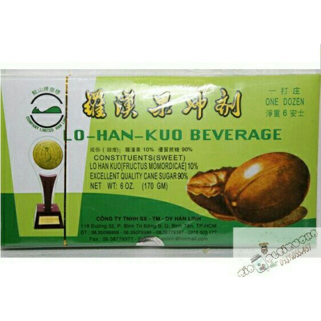 Viên la hán quả hòa tan hộp 170g (12 viên)