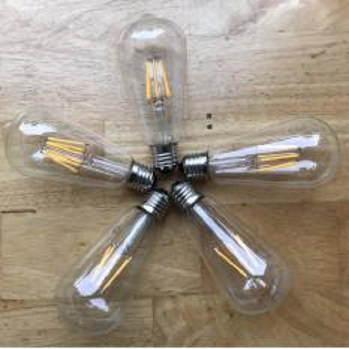 Bộ 5 đèn led giả dây tóc Edision ST64 4W ánh sáng vàng