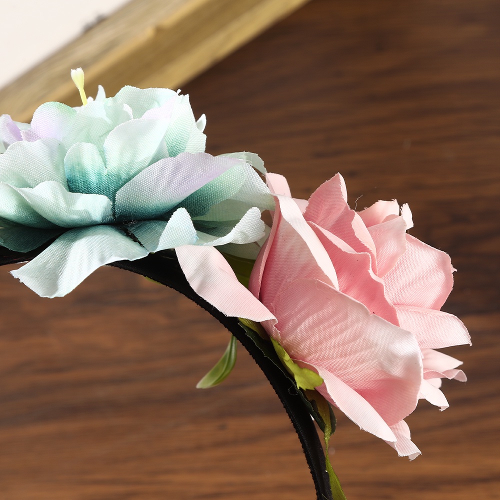 Băng đô HAIMEIKANG phối hoa hồng giả thời trang cho cô dâu