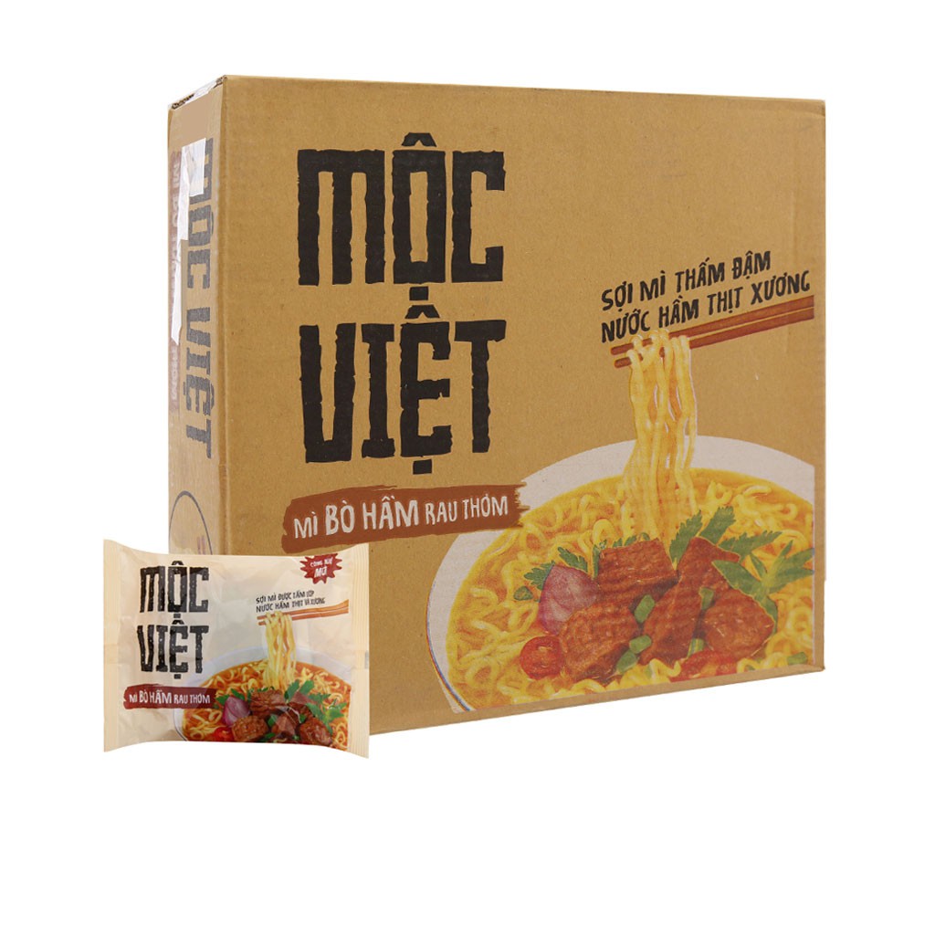 Mì Bò Hầm Rau Thơm Mộc Việt Thùng 30 Gói x 75g/gói