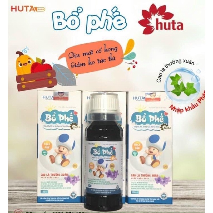 Siro ho thảo dược cho bé Huta - giảm ho, bổ phế - Vị thơm dễ uống