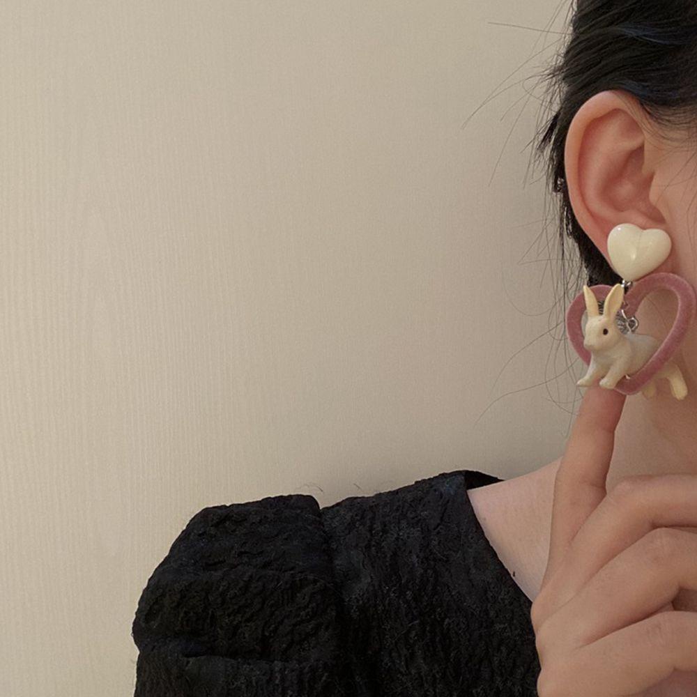 VANES1 Bông Tai Ba Chiều Bằng Nhựa Resin Phong Cách Harajuku Ngọt Ngào Thời Trang Cho Nữ