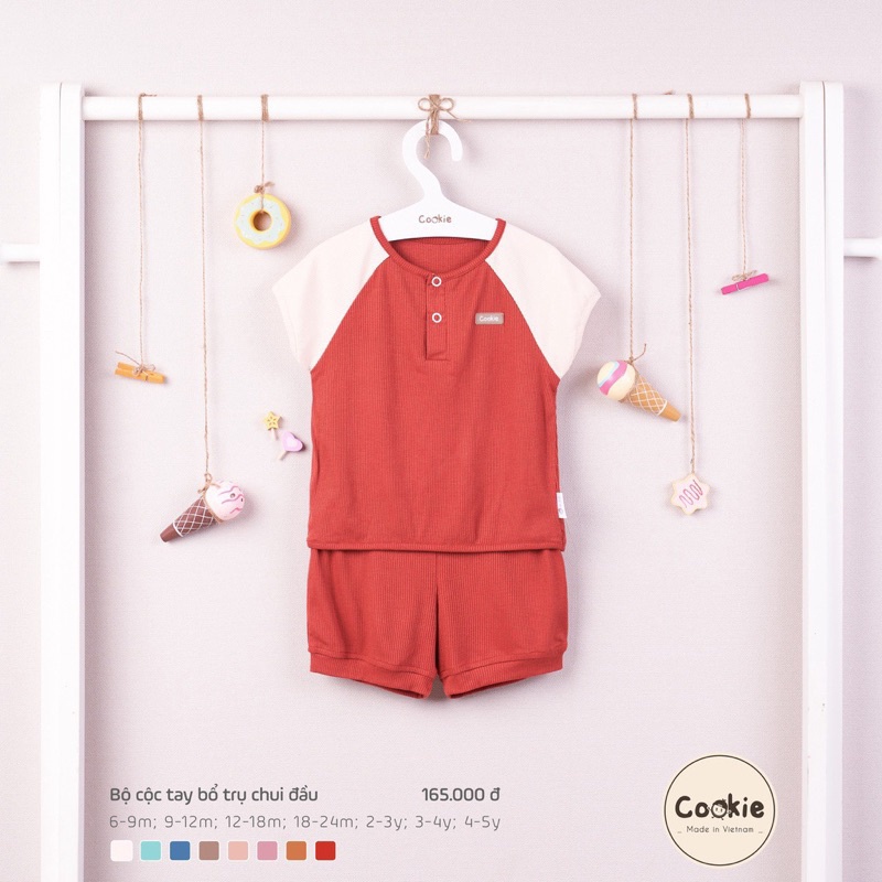 [ Cookie ] Bộ cộc tay chất tăm lạnh size 6-9 đến 4-5y