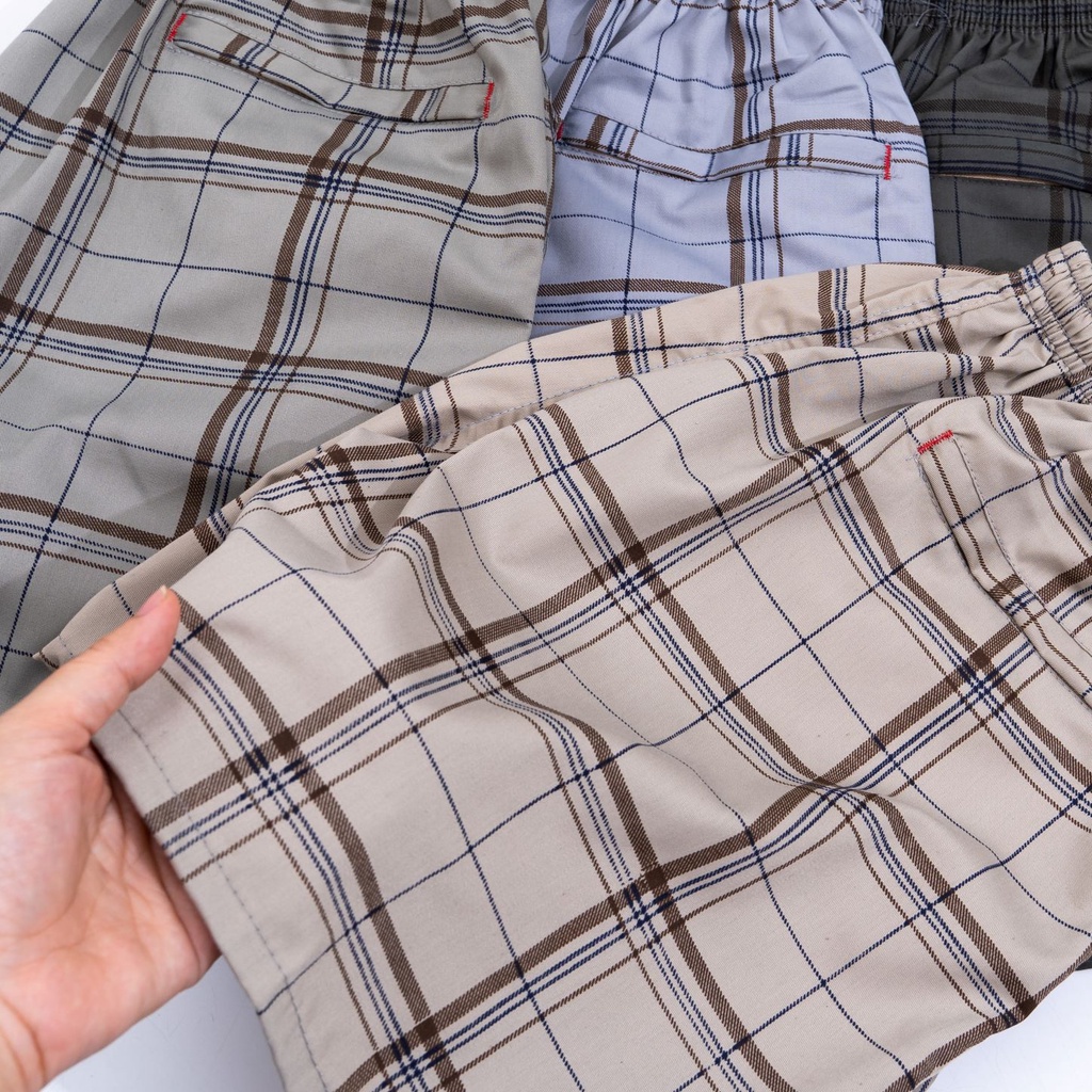 Quần Short Nam - Quần đùi Caro Vải Cotton - Mặc Nhà Thoải Mái SIZE 45 ĐẾN 95KG