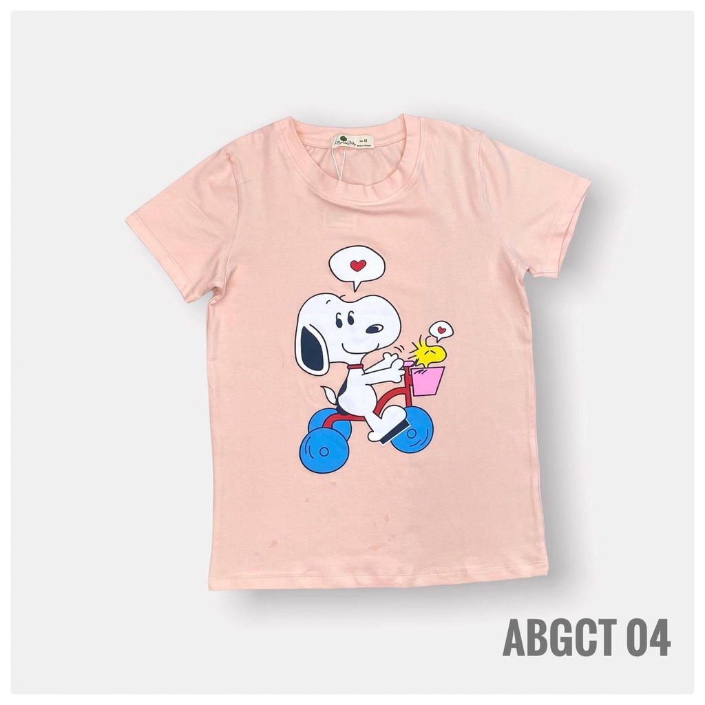 Áo thun cotton ngắn tay LITIBABY bé gái, chất cotton mềm đẹp, mát. size đại 12/18 tuổi