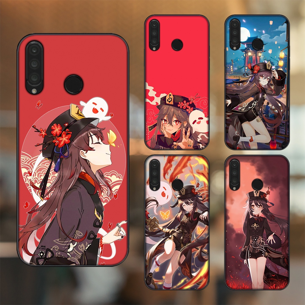 Ốp lưng Huawei P30 Lite, Nova 4e viền đen in hình Hutao Genshin Impact