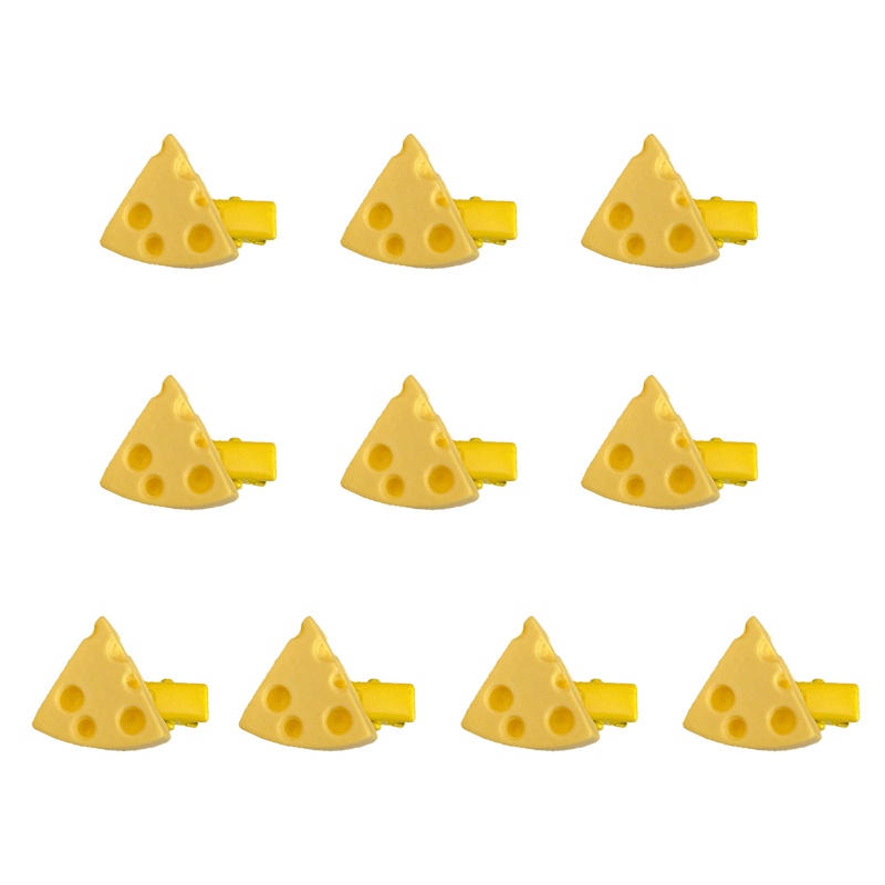 Set 10 Kẹp Tóc Hình Phô Mai Hoạt Hình Dành Cho Nữ