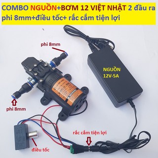 máy bơm phun sương 12v, bơm tăng áp mini 12v có điều chỉnh tốc độ, nguồn 12v dùng cho máy phun sương