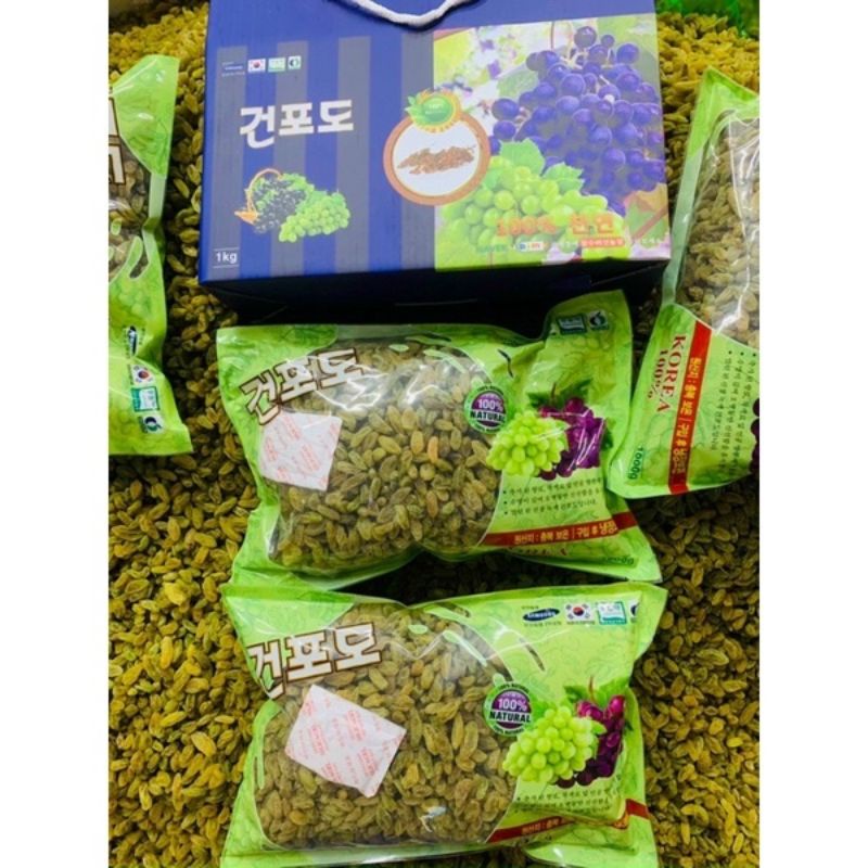 (bán sỉ) Hộp 1KG Nho Khô Hàn Quốc ( cao cấp)