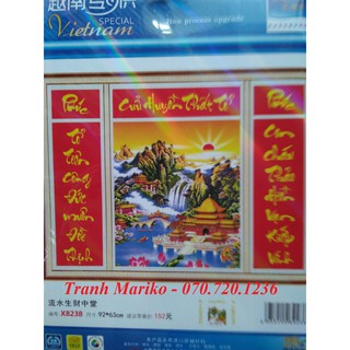 Tranh thêu CỬU HUYỀN THẤT TỔ - PHÚC TỔ TIÊN CÔNG ĐỨC MUÔN ĐỜI THỊNH-PHÚC CON CHÁU THẢO HIỀN VẠN KIẾP VĨNH X8238 kích thư