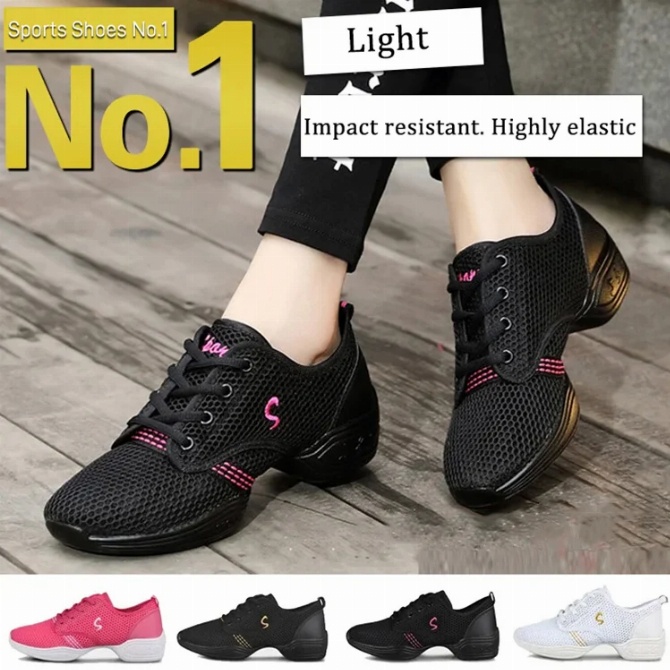 Giày Thể Thao Đế Mềm Phối Lưới Thoáng Khí Thời Trang Mùa Hè