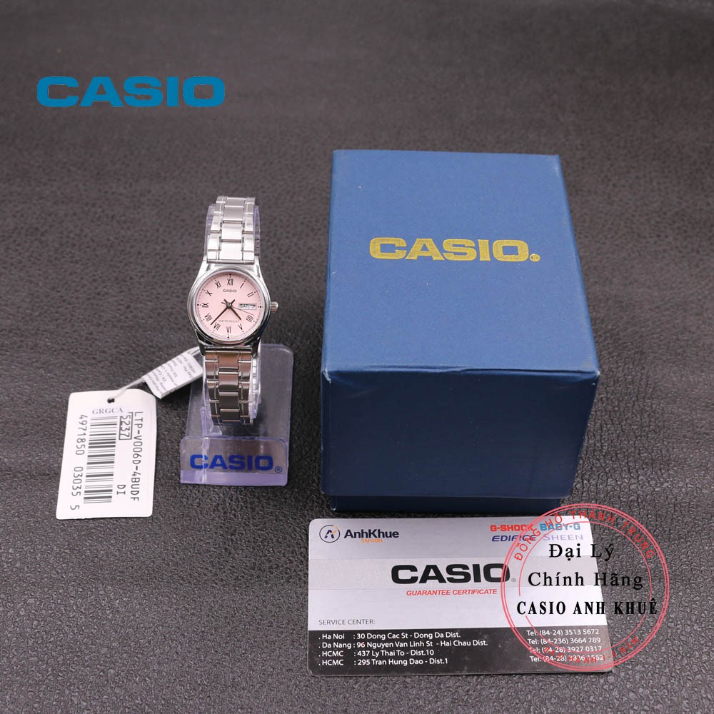 Đồng hồ nữ Casio LTP-V006D-4BUDFdây kim loại