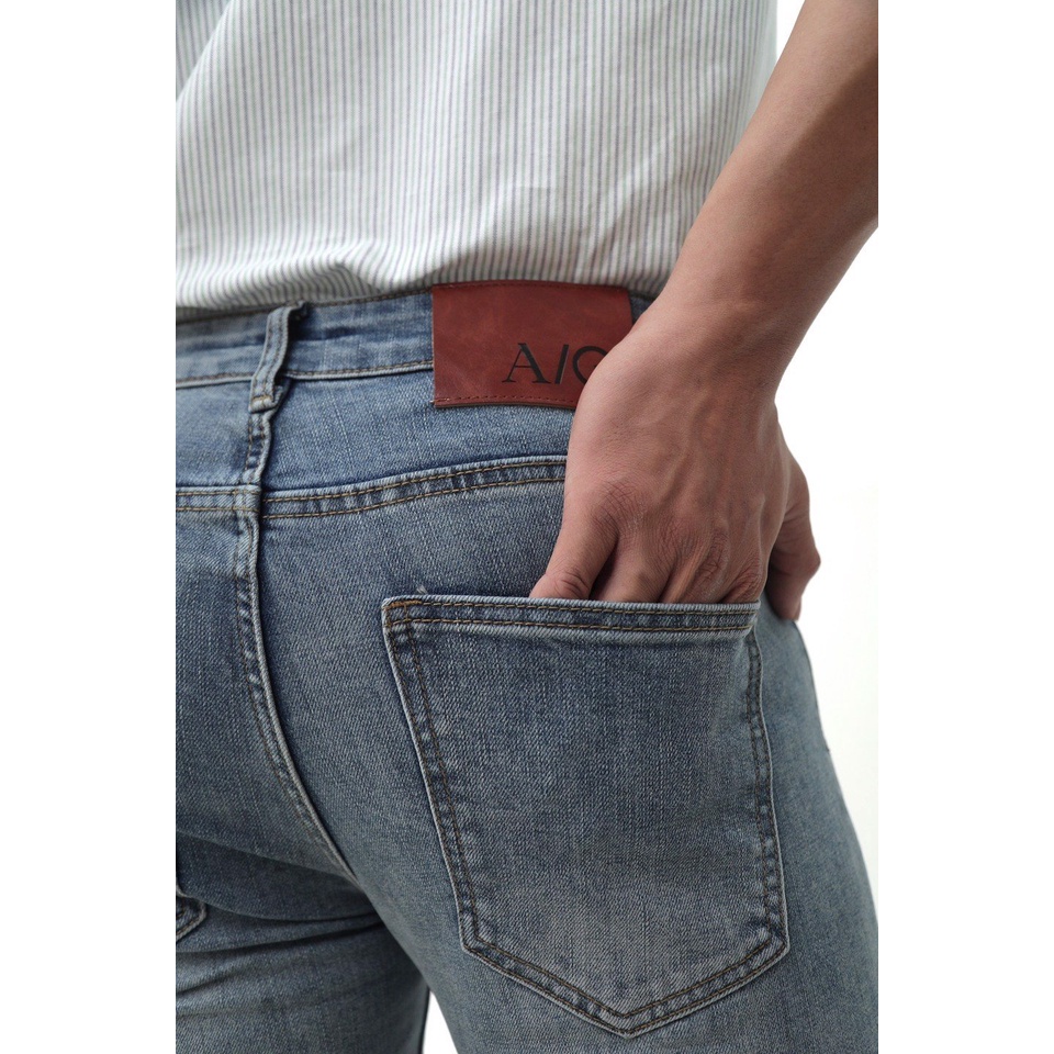 [Mã LT50 giảm 50k đơn 250k] A/G Quần Jean Nam WASH SMOKE BLUE Cao Cấp Phom Skinny Chất Liệu Bền Dày Dặn | BigBuy360 - bigbuy360.vn