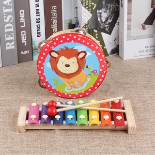 Đàn Mộc Cầm 8 Phím Bầng Gỗ - Đồ Chơi Âm Nhạc Cho Bé Phát Triển
