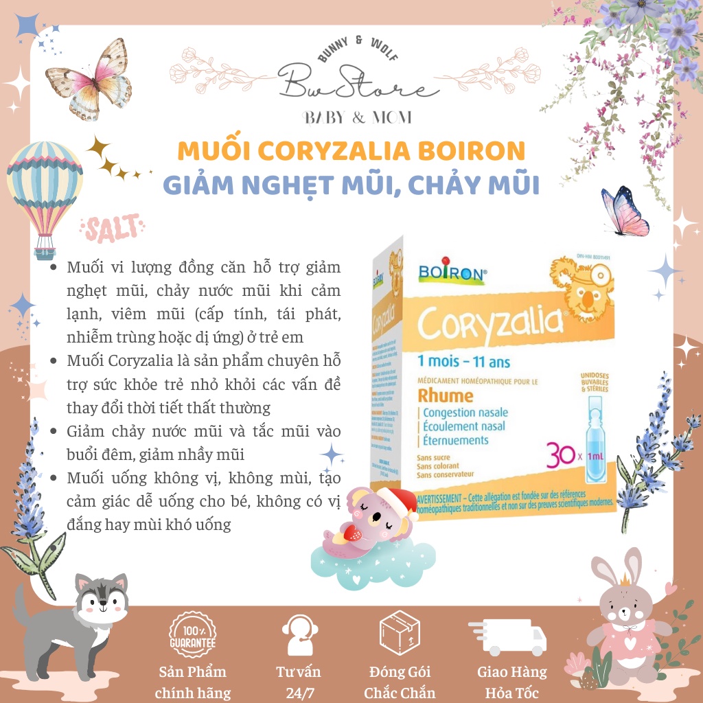 [Hàng Air - Cam kết chính hãng] Nước Muối Coryzalia Boiron Canada giảm chảy mũi/nghẹt mũi cho bé từ sơ sinh