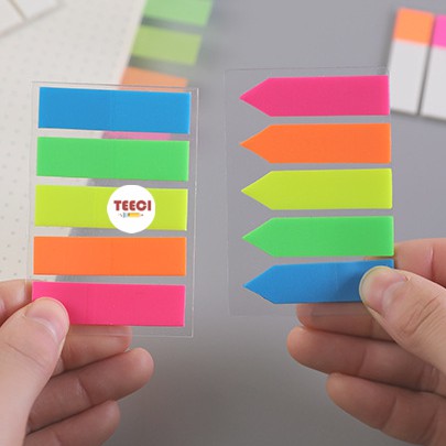 &lt;Video Review&gt; Miếng Dán Đánh Dấu Trang Sticky Giấy Note Trang Hình Mũi Tên Neon D108