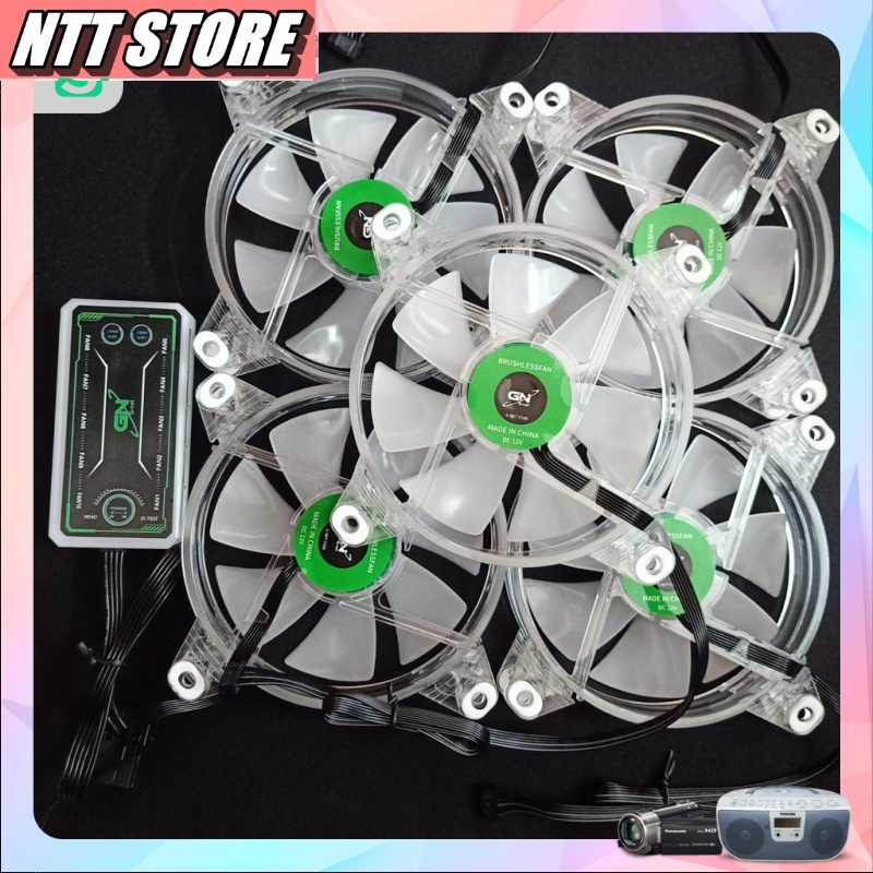 Fan led tản nhiệt  RGB Gnet dành cho máy tính PC Tặng Bộ Hub Kết Nối Nguồn Và Điều Khiển - NTT Store