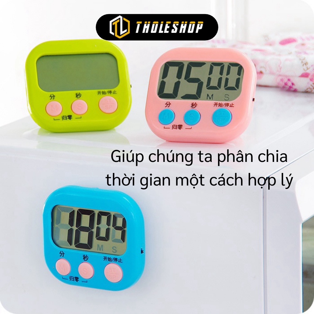 Đồng hồ hẹn giờ  GIÁ VỐN Đồng hồ đếm ngược thời gian có giá đỡ, có thể gắn lên tủ lạnh 8771