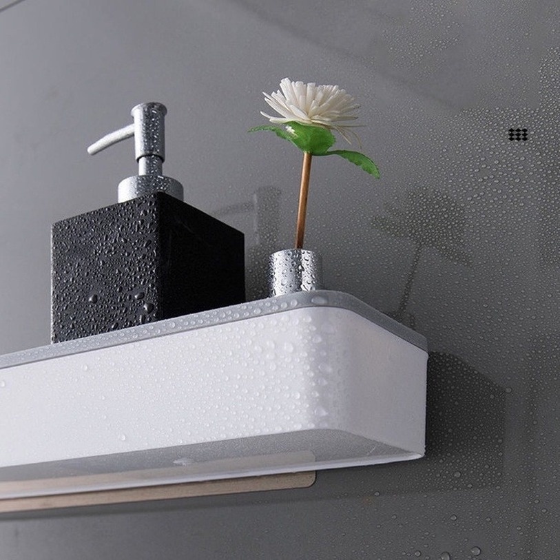 Giá kệ nhà tắm 41.5 * 10cm Kệ chữ nhật dán tường cao cấp, đa năng cho phòng tắm, nhà bếp / không cần khoan tường Kệ Đựng Đồ Nhà Vệ Sinh Dán Tường -Cao cấp, Cực đẹp