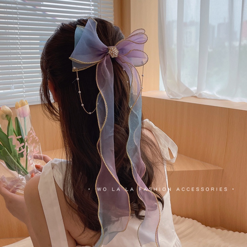 Kẹp Tóc Thắt Nơ Nhiều Màu Sắc Xinh Xắn Phong Cách Hàn Quốc Cho Bé Gái