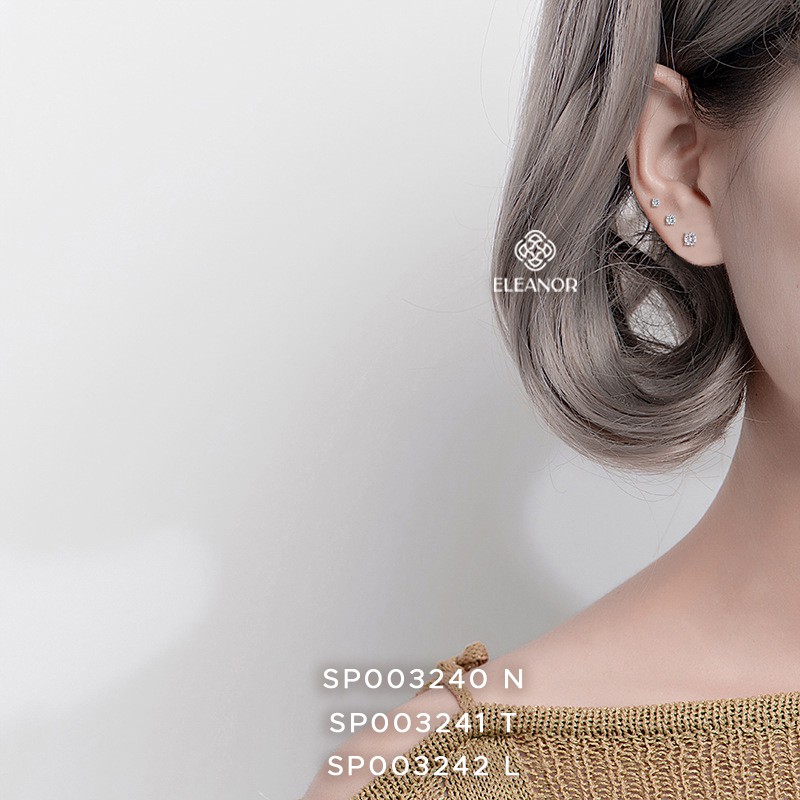 Bông tai nữ nụ đá Eleanor Accessories chuôi bạc 925 phụ kiện thời trang đẹp