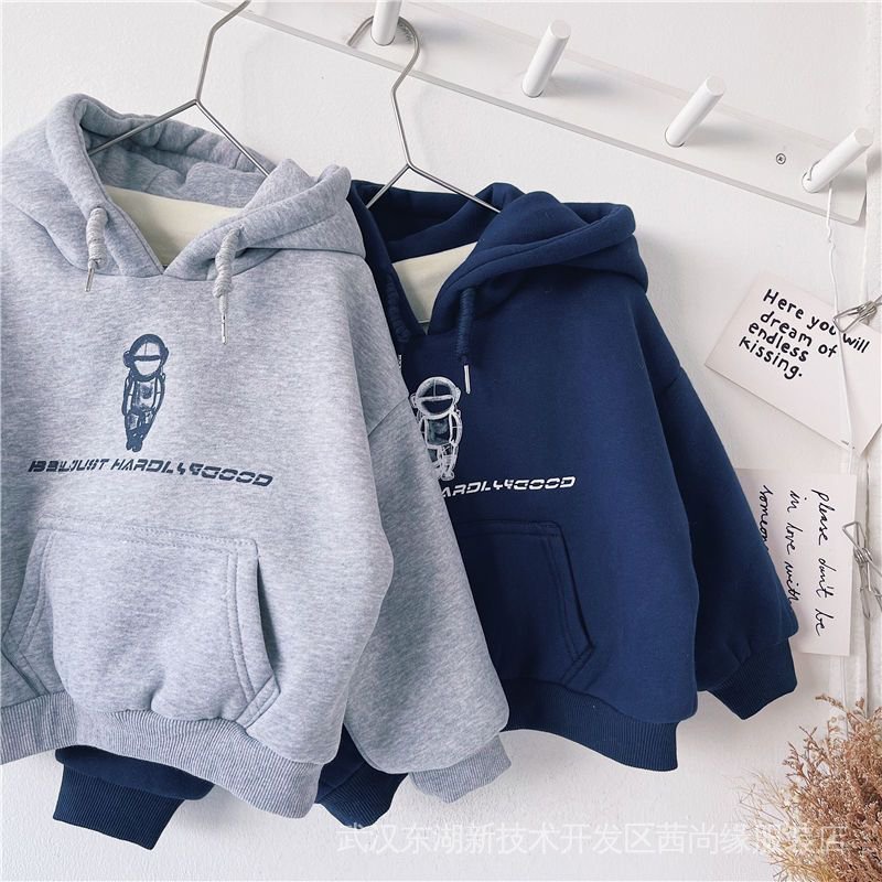 Áo Sweater Lót Nhung Dày Dặn Phong Cách Hàn Quốc Thời Trang Thu Đông Mới Cho Bé