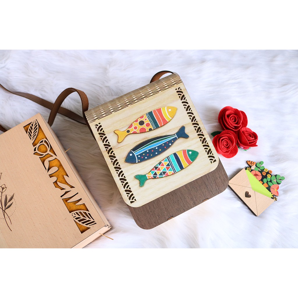 Túi Gỗ Boho Vintage