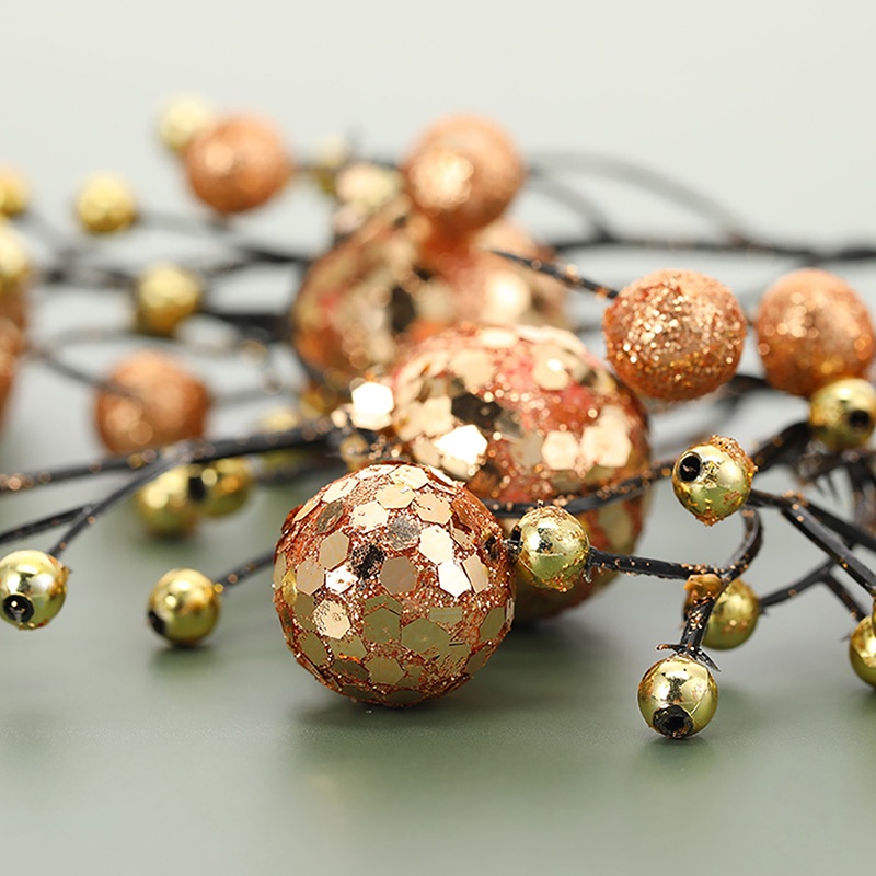 Cành quả sung nhũ kim tuyến trang trí NOEL -GIÁNG SINH, oản, tháp bánh