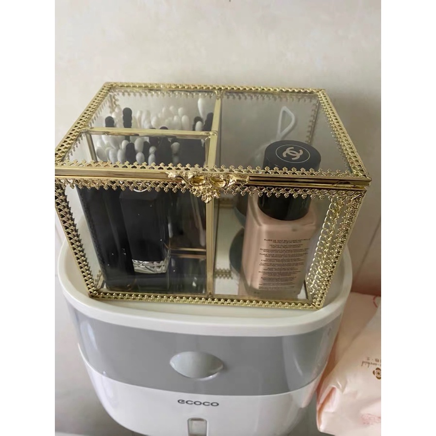 Hộp đựng tăm bông viền kim loại