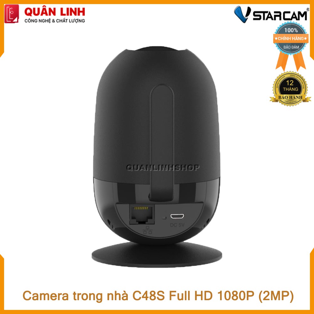 Camera giám sát Wifi IP hồng ngoại ban đêm Vstarcam C48s Full HD 1080P (2MP) kèm thẻ 32GB