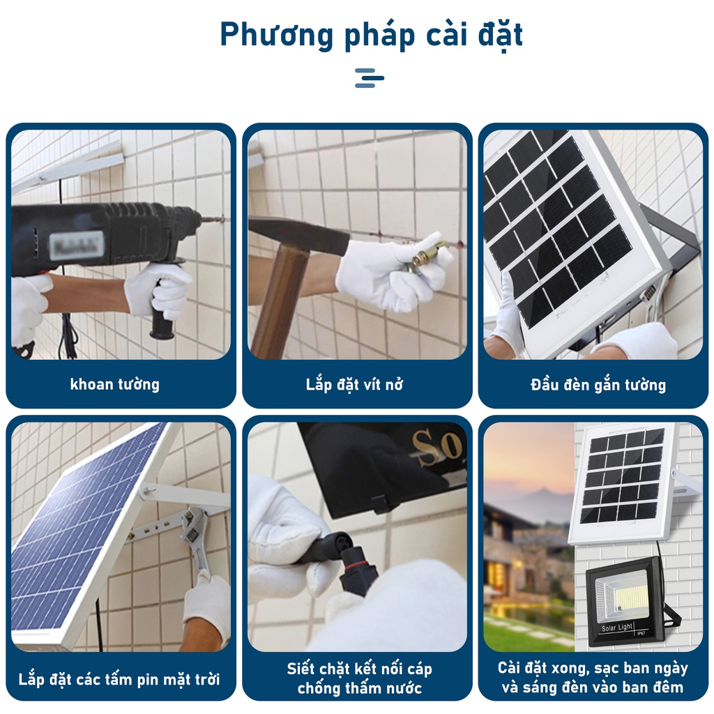 Đèn năng lượng mặt trời sân vườn 100W,Đèn Led Năng Lượng Mặt Trời Siêu Sáng Chống Nước,đèn led dây năng lượng mặt trời，Giờ làm việc: 8-12 giờ，170 LED
