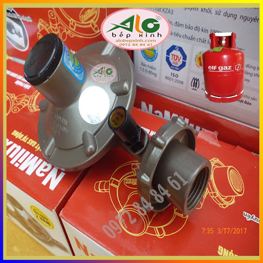 🌻 Van điều áp Namilux / Van bình ga Namilux NA-337S/1 🌻  dùng cho bình gas màu đỏ, có ngắt gas tự động - Alo Bếp Xinh