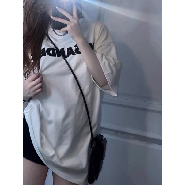 [Rẻ vô địch] Áo thun cotton tay lỡ dáng rộng unisex Jil Sander freesize 38-65kg