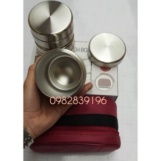 Bộ Hộp Cơm Giữ Nhiệt Inox Lock&Lock 910ml (Thermal Lunch Box) Kèm Túi- Hộp cơm inox cao cấp