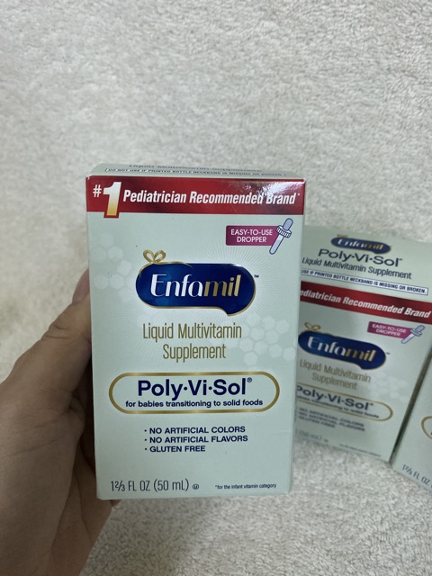 [Hàng Mỹ bay air có Bill] Vitamin dạng nước Enfamil PolyViSol 50ml.