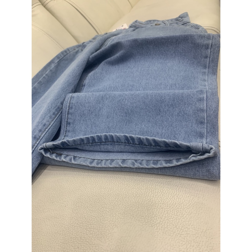 Quần jean nữ lưng cao ống rộng dáng suông đẹp cao cấp - GV01