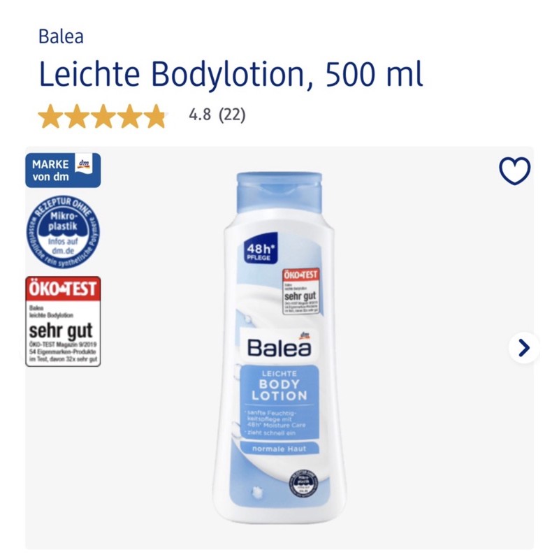dưỡng thể body lotion balea Q10