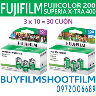 30 cuộn film Fujicolor 200 & Superia X-tra 400 36exp indate