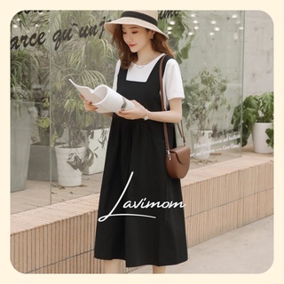 Váy bầu Lavimom đầm bầu đồ bầu thiết kế LV1340 dáng dài, suông, đuôi cá, công sở dự tiệc siêu xinh giá rẻ