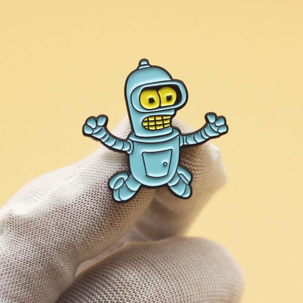 Huy Hiệu Cài Áo Hình Robot Fly into the future Philip J.Fry Comedy