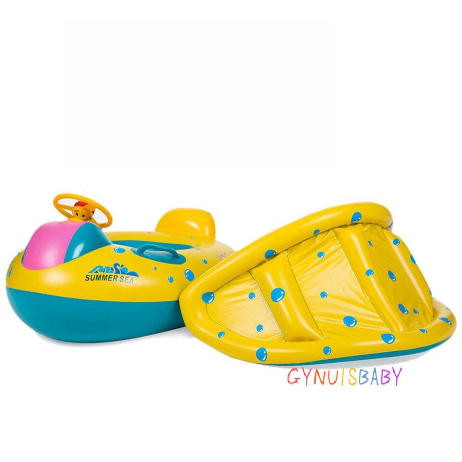 【GYB】Swimming Pools Accessories Kids Inflatable Ring Inflatable Float With Sunshade